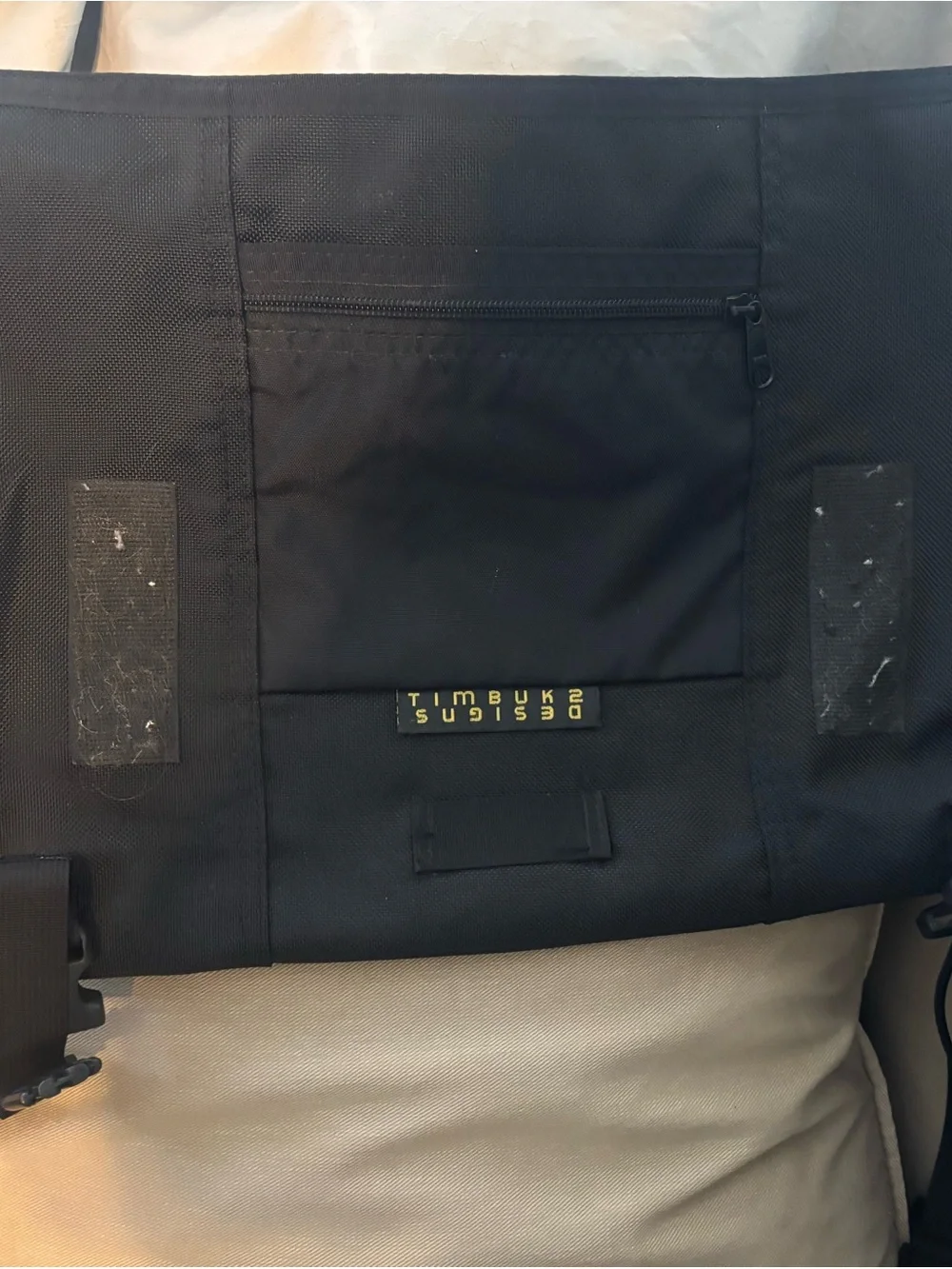 Timbuk2 Black Messenger Bag with Yellow Logo - Men's Crossbody Bag